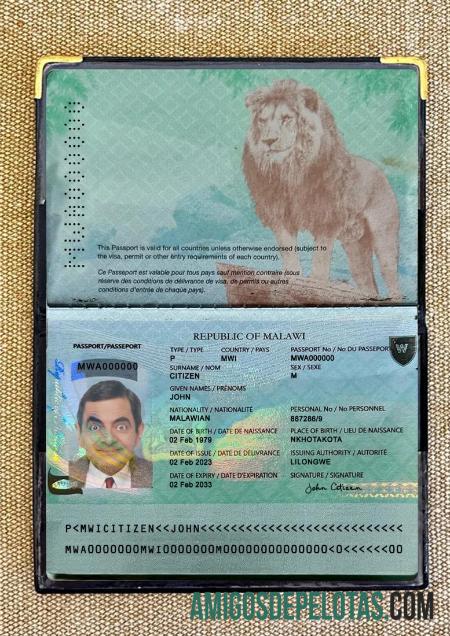 Passaporte Malawi 2023 Presente Photolook modelo